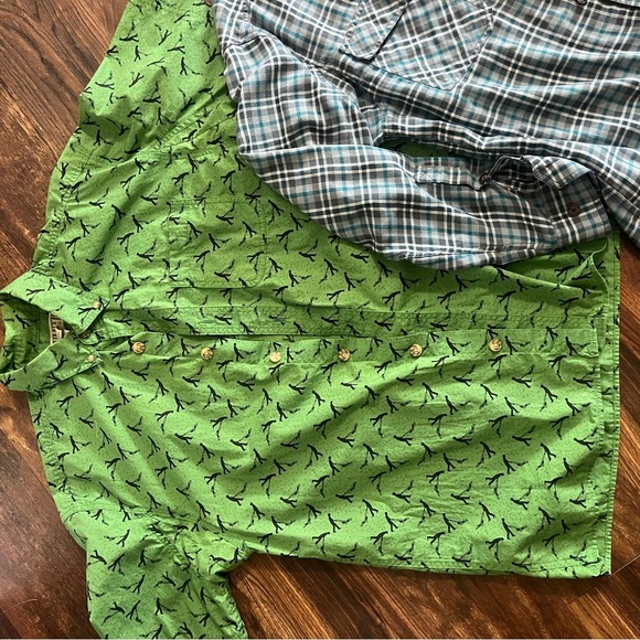 Men’s Medium Duluth and Wrangler Plaid Button Down Lot - Picture 8 of 9